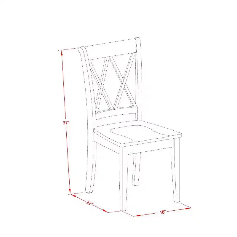 Ensemble de salle à manger 7 pièces, table ovale en bois et 6 chaises – Finition Blanc cassé et Merisier – Sanzelize Design