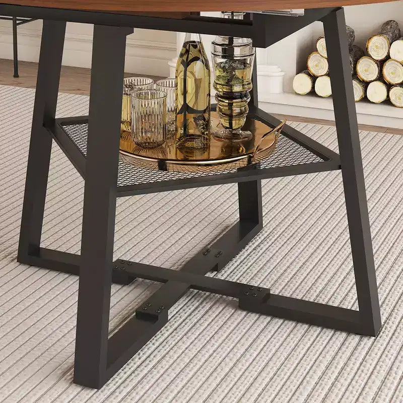 Ensemble de salle à manger extensible Raj Modern 5 pièces avec 4 chaises rembourrées en similicuir – Sanzelize Design