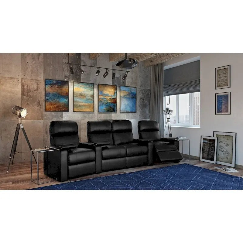 Ensemble de sièges de cinéma maison en cuir (rangée de 4) – Sanzelize Design
