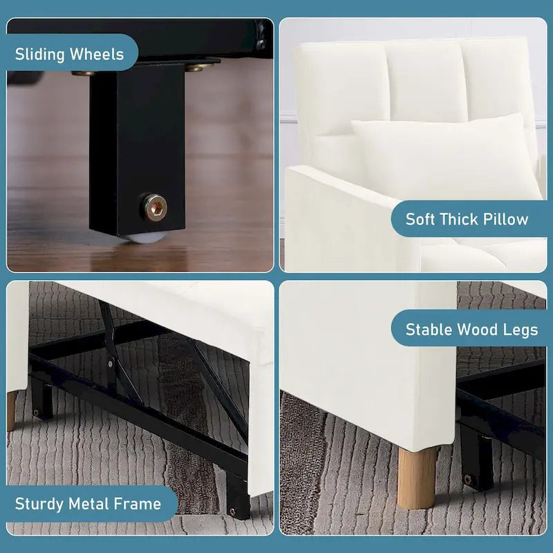 Canapé-Lit Convertible une Place avec Oreiller – Sanzelize Design