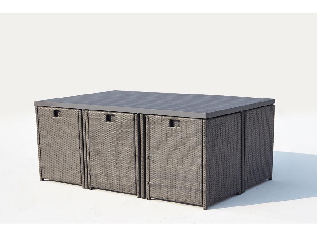 Salon de jardin encastrable - Gris – Sanzelize Design