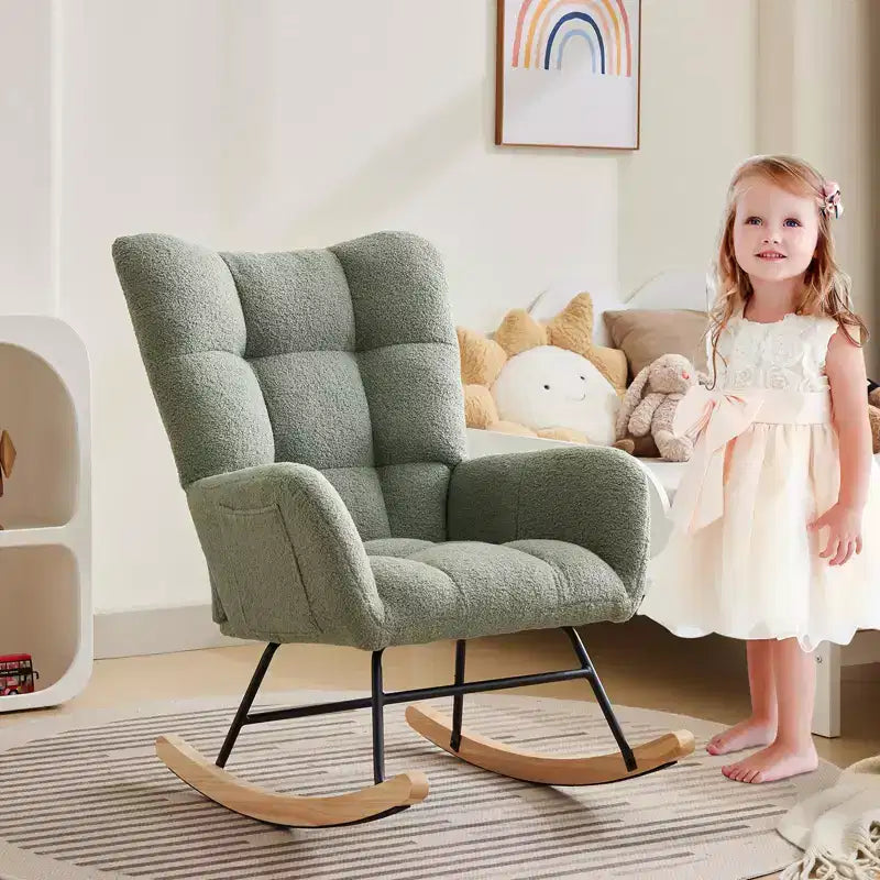 Fauteuil à bascule pour chambre d'enfant, Fauteuil à bascule pour salon pour l'allaitement – Sanzelize Design