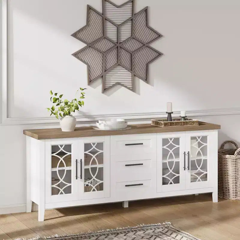 Meuble TV avec tiroirs de rangement, Meuble TV, Table console TV pour salon/chambre à coucher, Armoire de rangement – Sanzelize Design