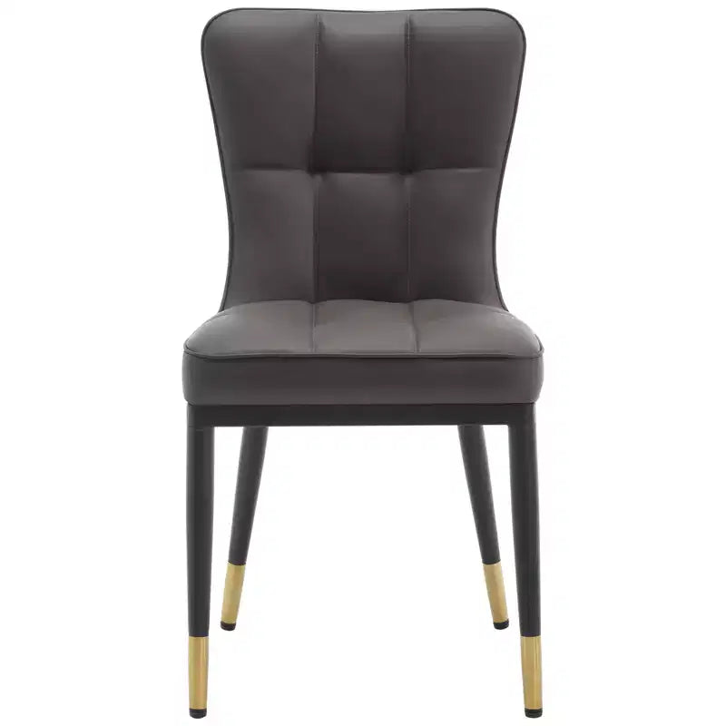 Lot de 6 chaises de salle à manger, modernes, rembourrées, en similicuir, avec haut dossier, pieds en métal – Sanzelize Design