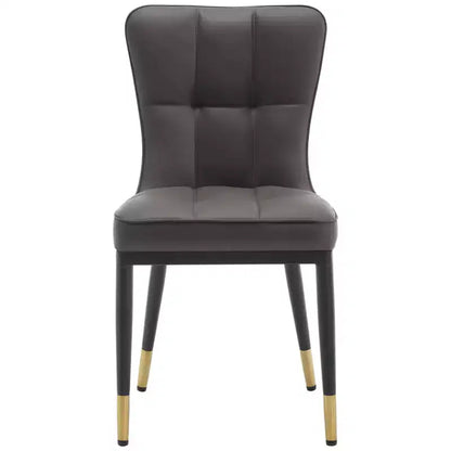 Lot de 6 chaises de salle à manger, modernes, rembourrées, en similicuir, avec haut dossier, pieds en métal – Sanzelize Design
