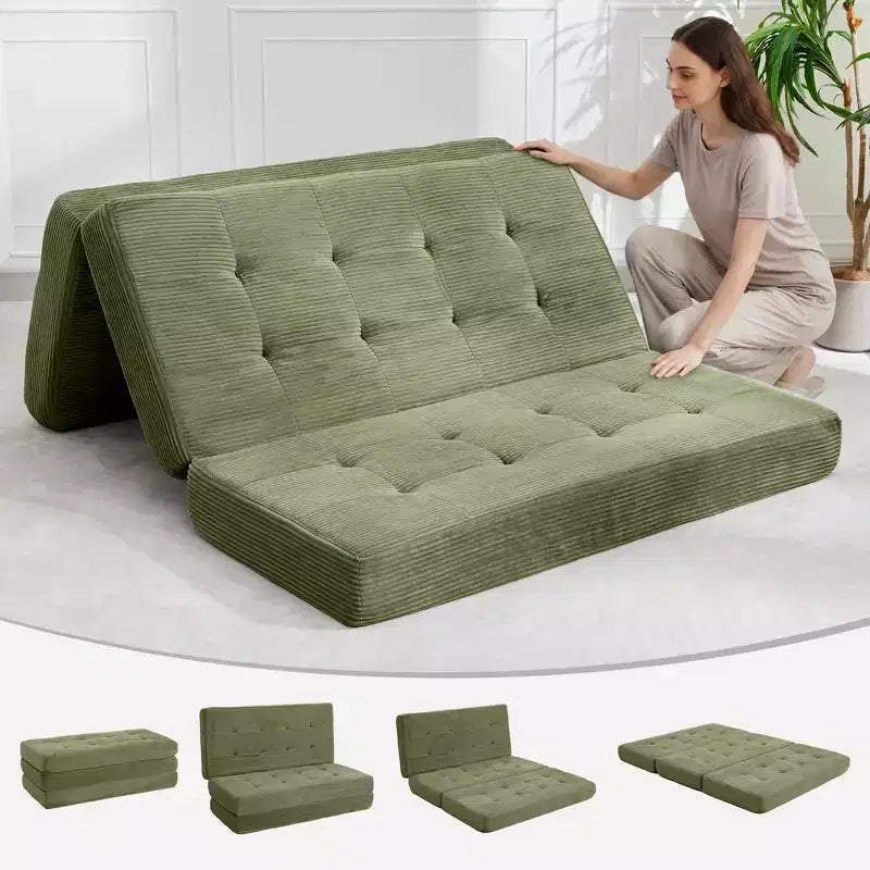 Canapé-lit pliable en mousse à mémoire de forme 99 x 190 cm - Matelas capitonné de 15,2 cm – Sanzelize Design