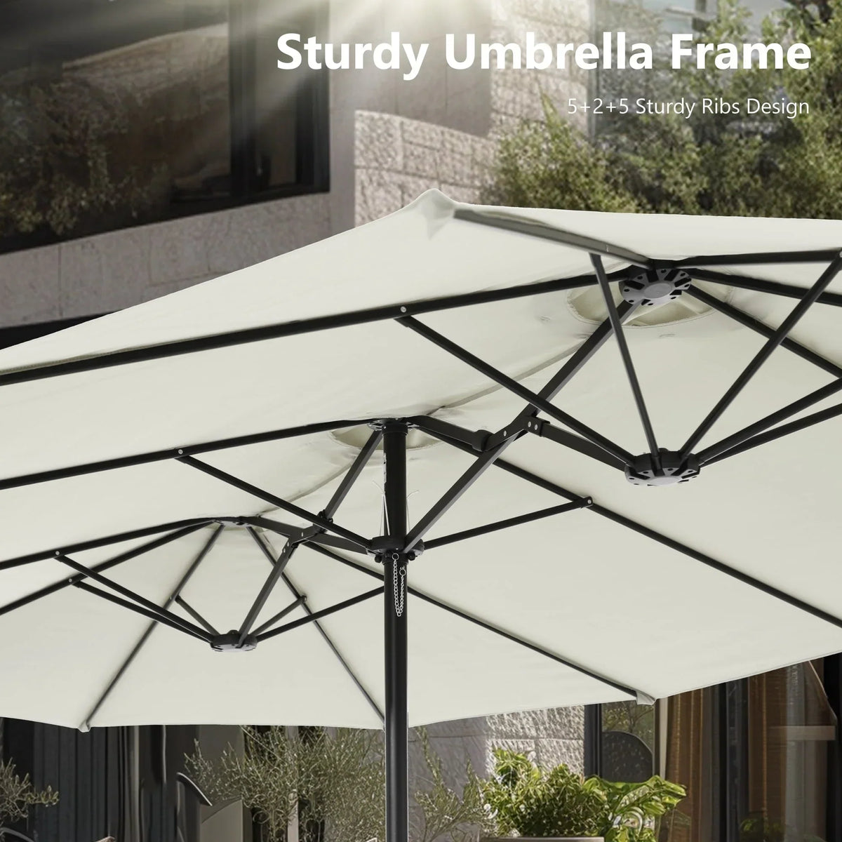 Grand Parasol Double Face de 4,5 m avec Base Incluse pour terrasse – Sanzelize Design