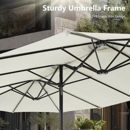 Grand Parasol Double Face de 4,5 m avec Base Incluse pour terrasse – Sanzelize Design