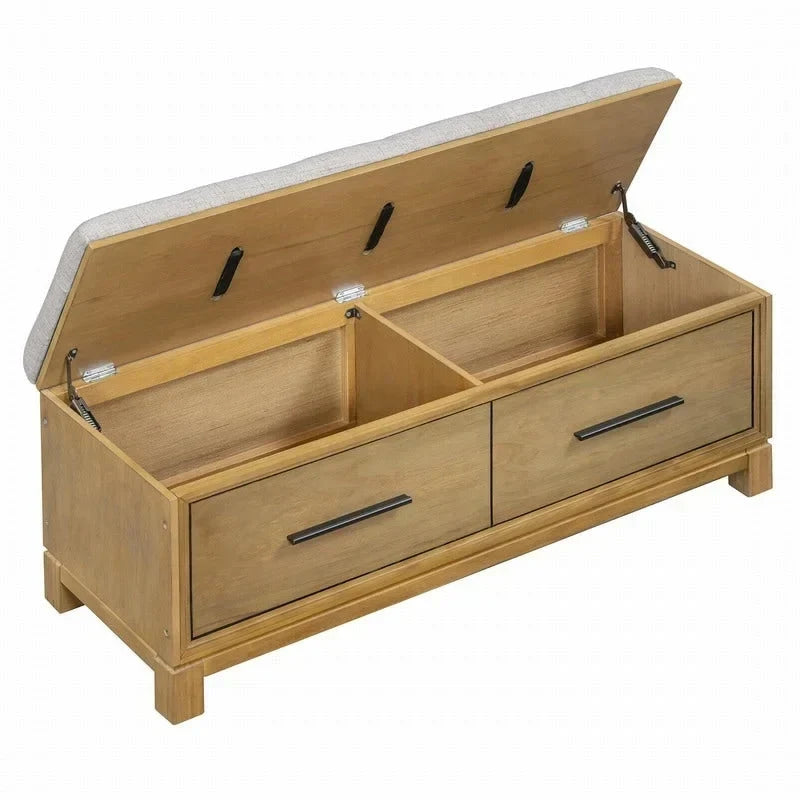 Banc à chaussures avec coussin amovible et rangement dissimulé pour l'entrée et le salon – Sanzelize Design