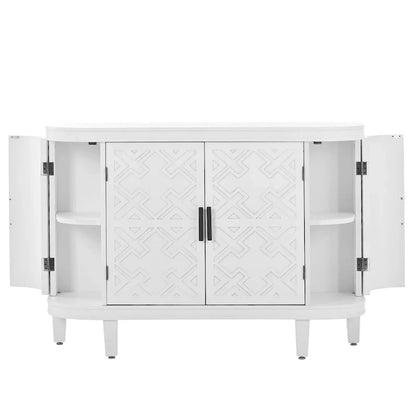 Meuble de rangement d'appoint, buffet en bois avec portes à motif ancien pour couloir, entrée, salon, chambre – Sanzelize Design