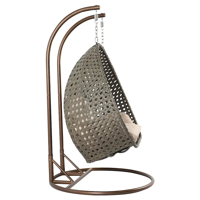 Fauteuil suspendu œuf 2 places avec support - Balançoire / hamac de jardin en rotin osier pour extérieur/intérieur avec – Sanzelize Design