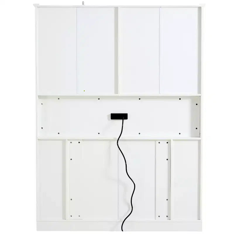 Garde-manger de cuisine autoportant de 180 cm de haut, grand buffet de salle à manger avec 4 portes pliantes, étagères – Sanzelize Design