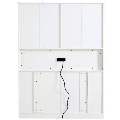 Garde-manger de cuisine autoportant de 180 cm de haut, grand buffet de salle à manger avec 4 portes pliantes, étagères – Sanzelize Design