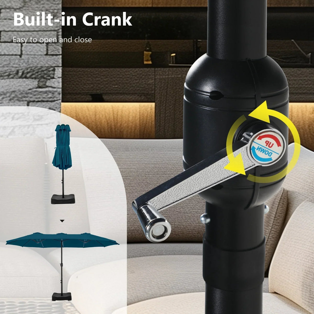 Grand Parasol Double Face de 4,5 m avec Base Incluse pour terrasse – Sanzelize Design