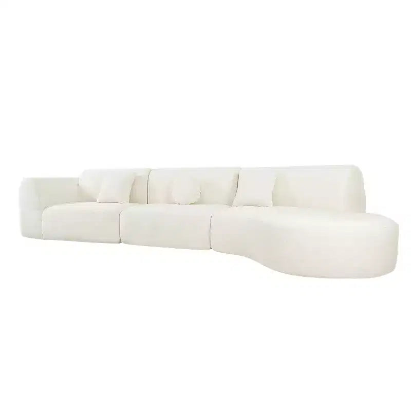 Canapé d'angle moderne incurvé de 355 cm avec méridienne, ensemble 3 pièces, pour salon – Sanzelize Design