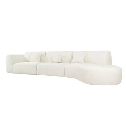 Canapé d'angle moderne incurvé de 355 cm avec méridienne, ensemble 3 pièces, pour salon – Sanzelize Design