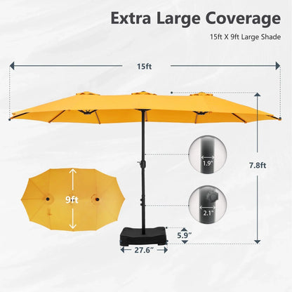 Grand Parasol Double Face de 4,5 m avec Base Incluse pour terrasse – Sanzelize Design