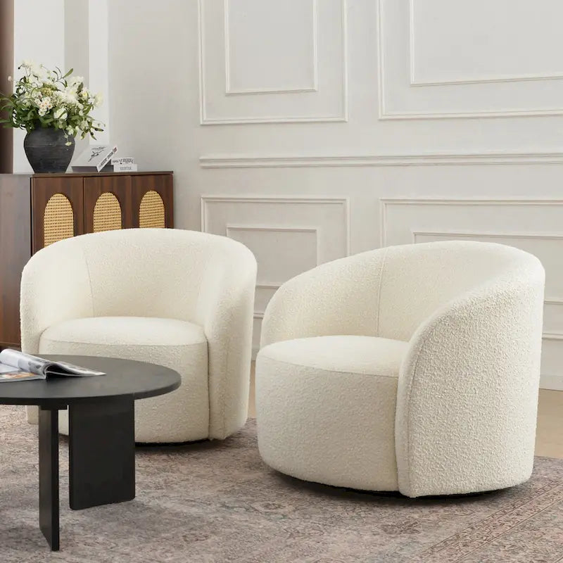 Fauteuil pivotant rembourré de 86 cm de large (lot de 2) – Sanzelize Design