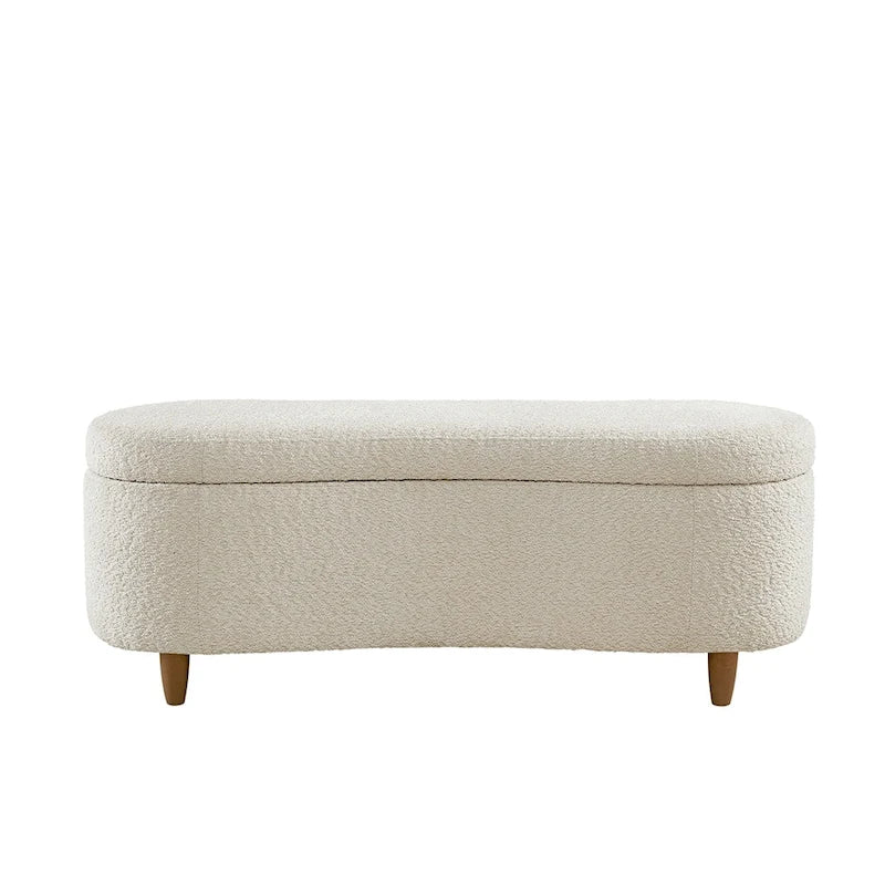 Banc de rangement rabattable Bailey Taupe Boucle – Sanzelize Design