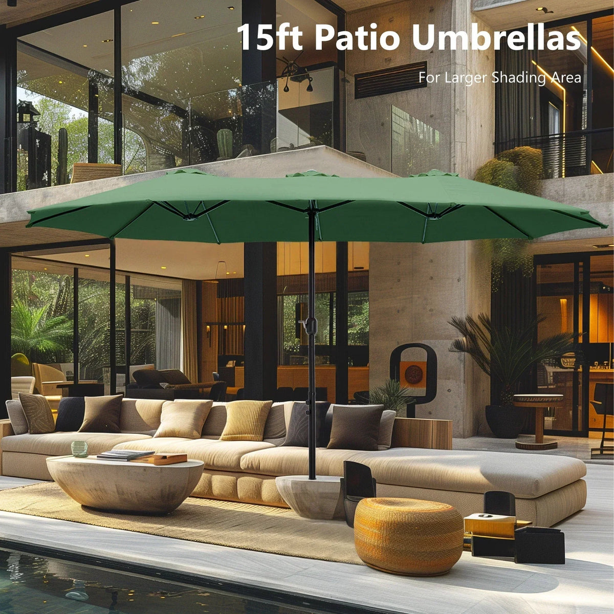 Grand Parasol Double Face de 4,5 m avec Base Incluse pour terrasse – Sanzelize Design