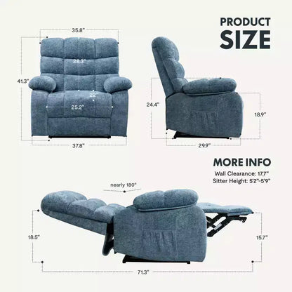 Fauteuil inclinable électrique XL6-Cloud avec massage – Sanzelize Design