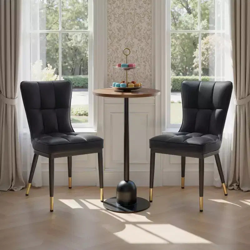 Lot de 6 chaises de salle à manger, modernes, rembourrées, en similicuir, avec haut dossier, pieds en métal – Sanzelize Design