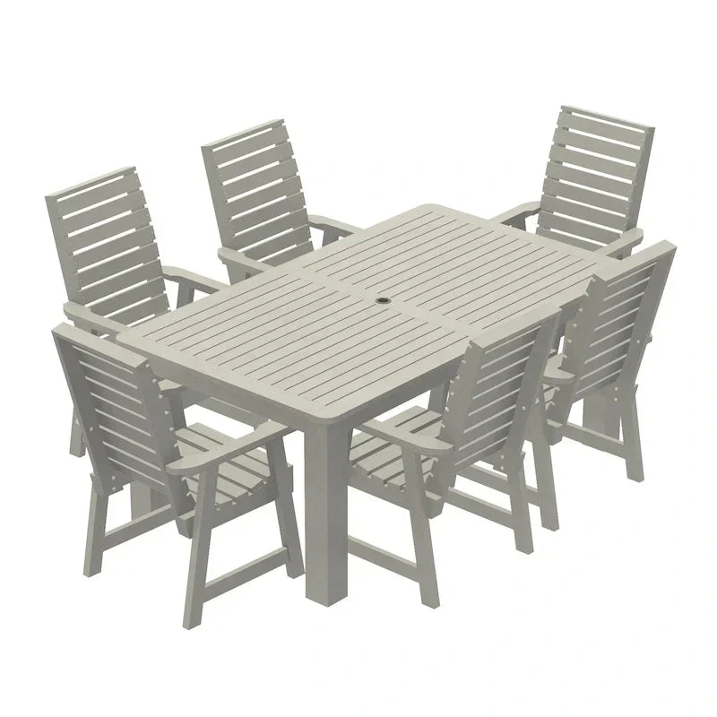 Ensemble de salle à manger d'extérieur 7 pièces, table 107 x 183 cm – Sanzelize Design