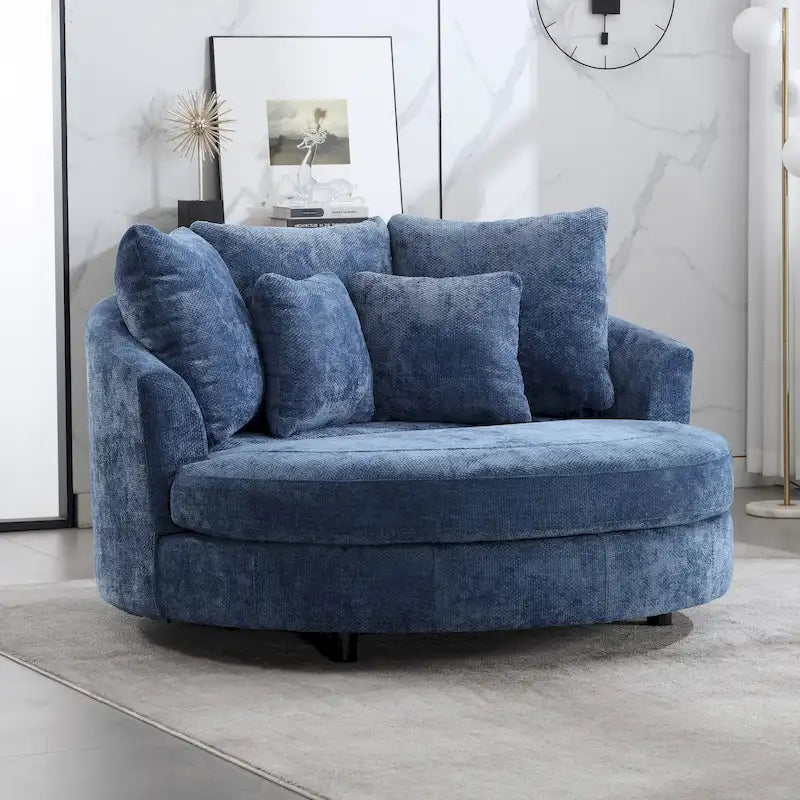 Fauteuil Moderne Rond Avec 5 Coussins Et Pouf Optionnel – Sanzelize Design