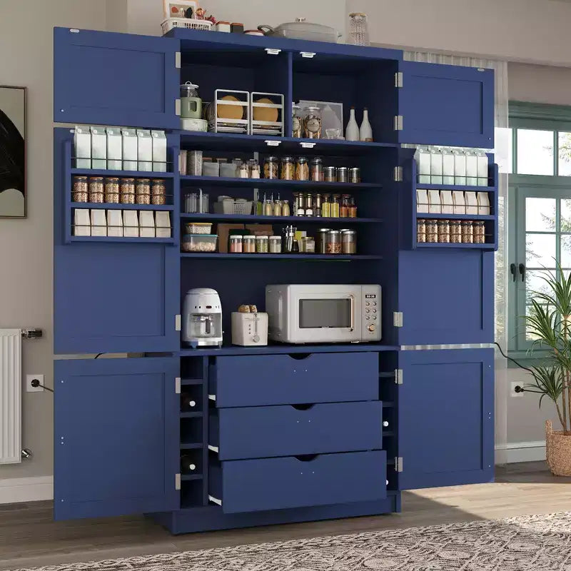 Grand meuble de garde-manger de cuisine avec prises électriques – Sanzelize Design