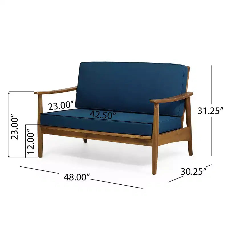 Willowbrook Causeuse et table basse d'extérieur en bois d'acacia – Sanzelize Design