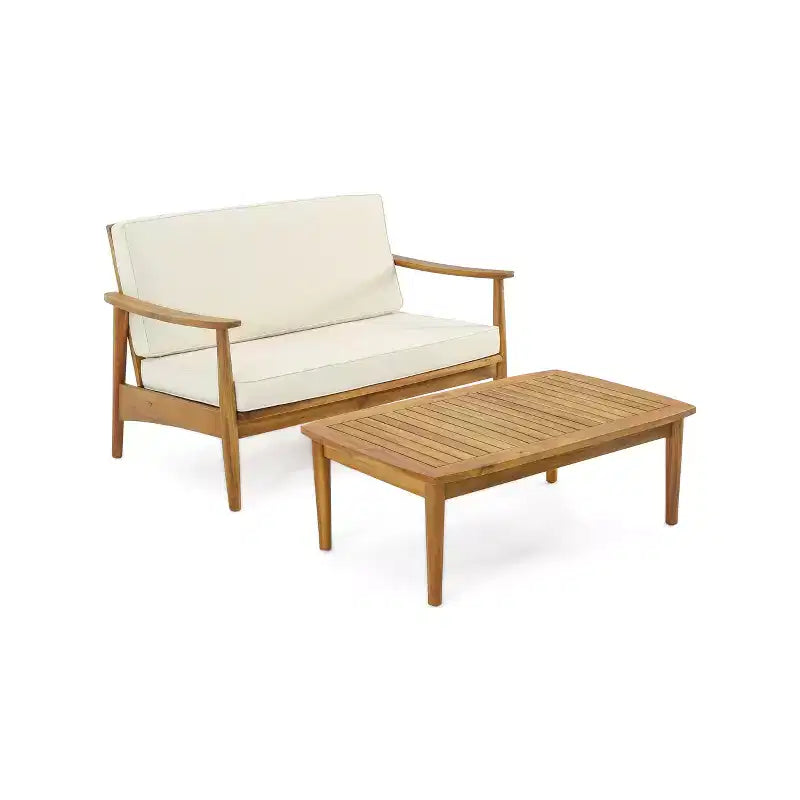Willowbrook Causeuse et table basse d'extérieur en bois d'acacia – Sanzelize Design
