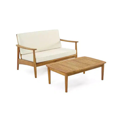 Willowbrook Causeuse et table basse d'extérieur en bois d'acacia – Sanzelize Design