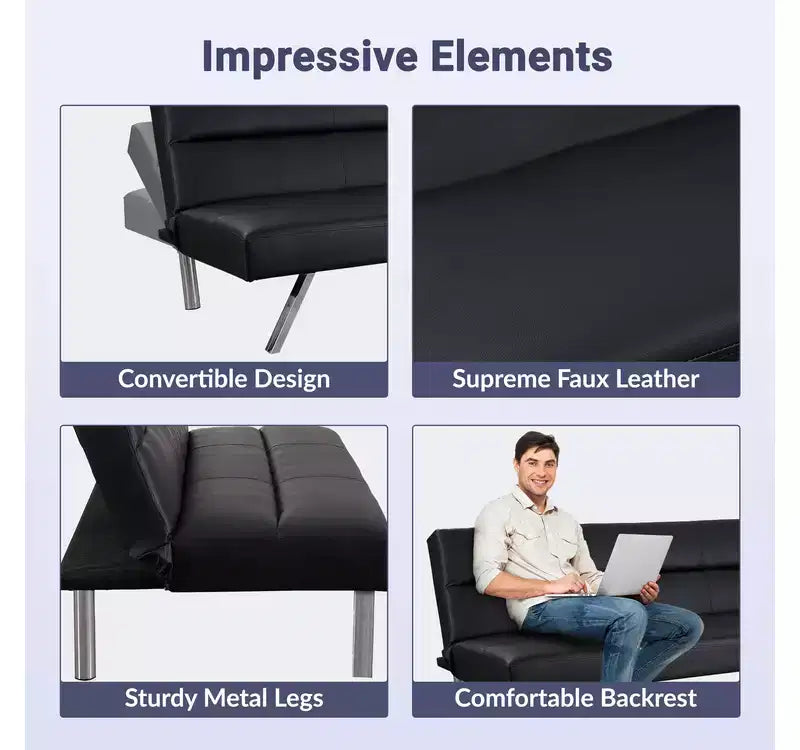 Canapé-lit pliable convertible moderne pour chambre à coucher – Sanzelize Design