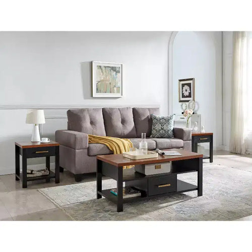 Sendero – Ensemble de 3 tables d'appoint, table basse moderne avec tables d'appoint – Sanzelize Design