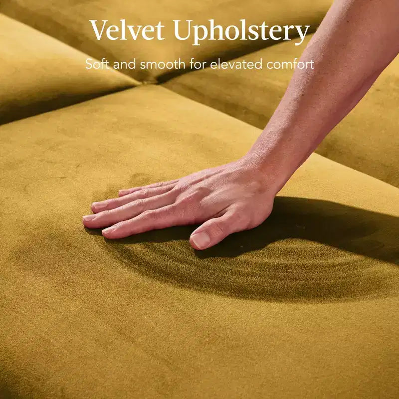 Futon convertible incurvé, lit de repos à dossier divisé en velours – Sanzelize Design