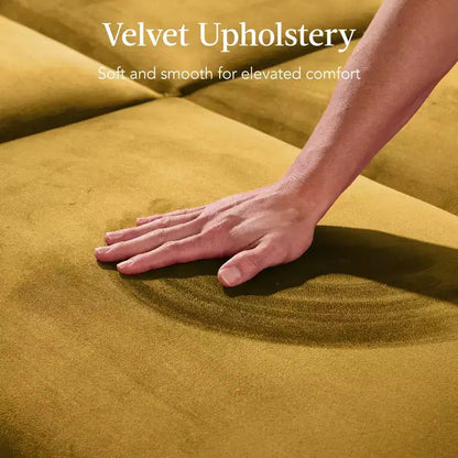 Futon convertible incurvé, lit de repos à dossier divisé en velours – Sanzelize Design