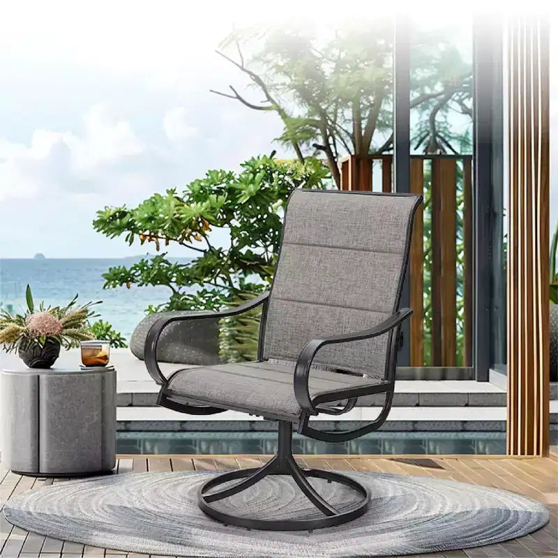 Ensemble de salle à manger d'extérieur 5 pièces avec table carrée effet bois – Sanzelize Design