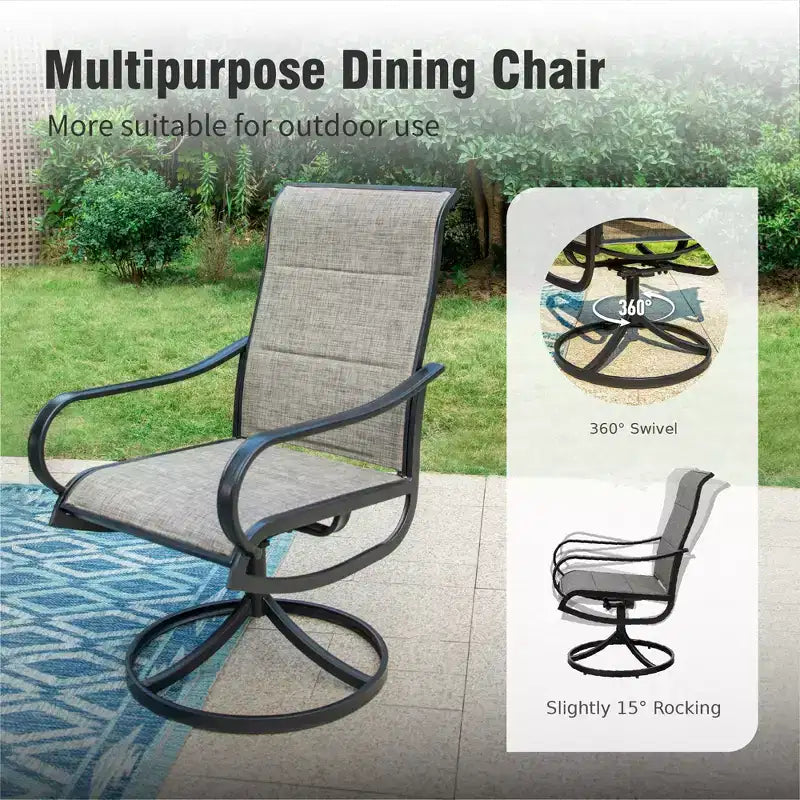 Ensemble de salle à manger d'extérieur 5 pièces avec table carrée effet bois – Sanzelize Design
