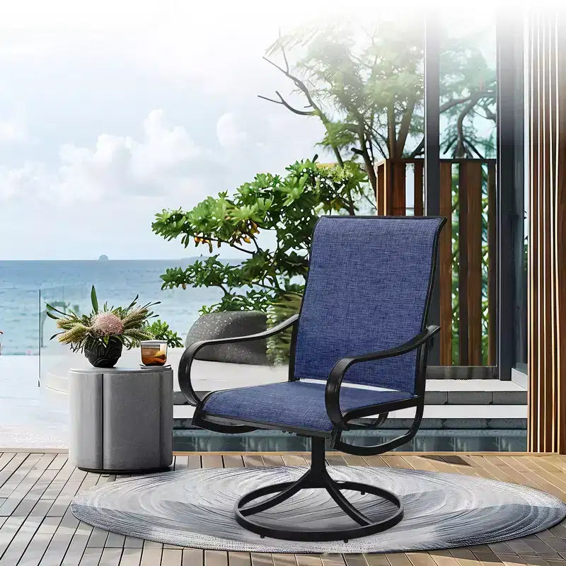 Ensemble de salle à manger d'extérieur 5 pièces avec table carrée effet bois – Sanzelize Design