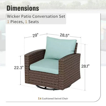 Ensemble de conversation 6 pièces en osier pour terrasse extérieure avec causeuse coussinée pour jardin, piscine – Sanzelize Design