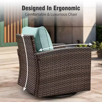 Ensemble de conversation 6 pièces en osier pour terrasse extérieure avec causeuse coussinée pour jardin, piscine – Sanzelize Design