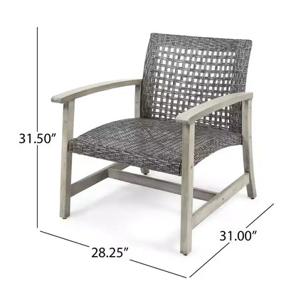Hampton Salon de jardin 6 places en bois d'acacia et osier – Sanzelize Design