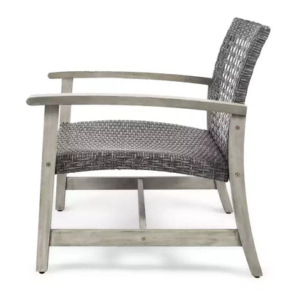 Hampton Salon de jardin 6 places en bois d'acacia et osier – Sanzelize Design