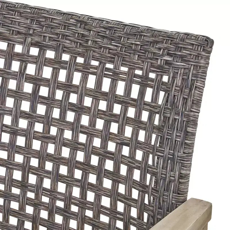 Hampton Salon de jardin 6 places en bois d'acacia et osier – Sanzelize Design