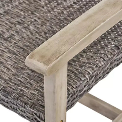 Hampton Salon de jardin 6 places en bois d'acacia et osier – Sanzelize Design