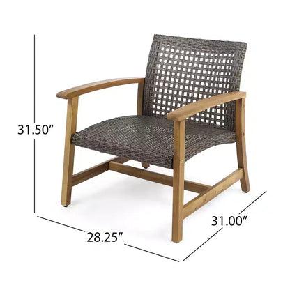 Hampton Salon de jardin 6 places en bois d'acacia et osier – Sanzelize Design