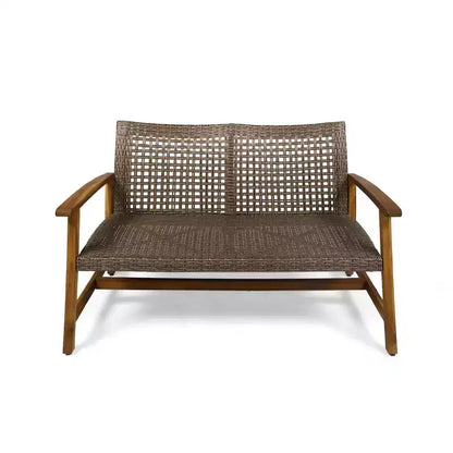 Hampton Salon de jardin 6 places en bois d'acacia et osier – Sanzelize Design