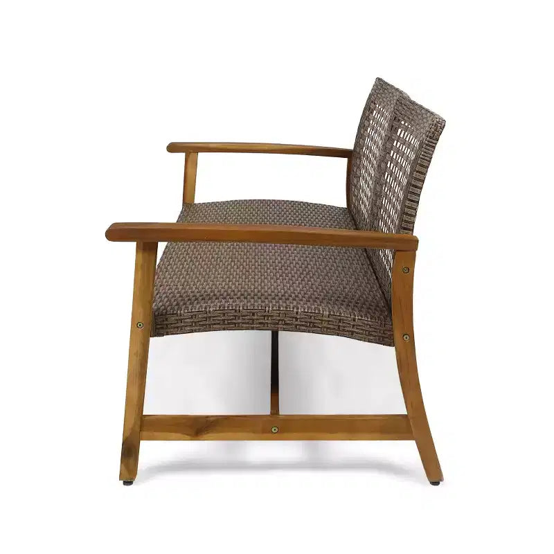 Hampton Salon de jardin 6 places en bois d'acacia et osier – Sanzelize Design
