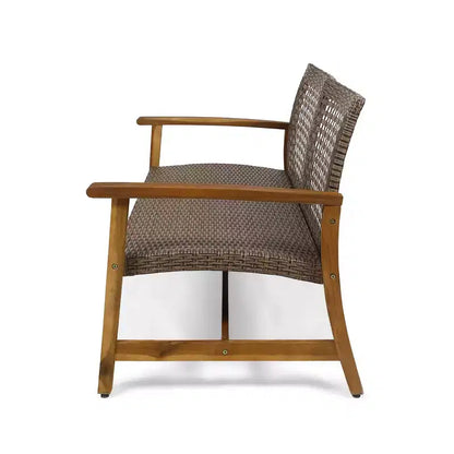 Hampton Salon de jardin 6 places en bois d'acacia et osier – Sanzelize Design