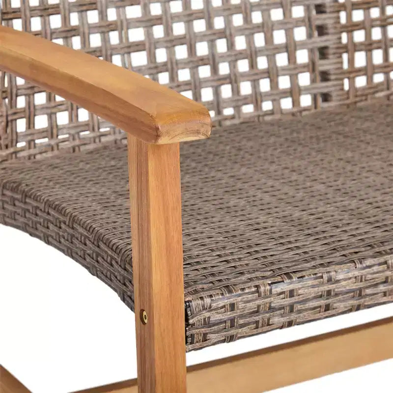 Hampton Salon de jardin 6 places en bois d'acacia et osier – Sanzelize Design